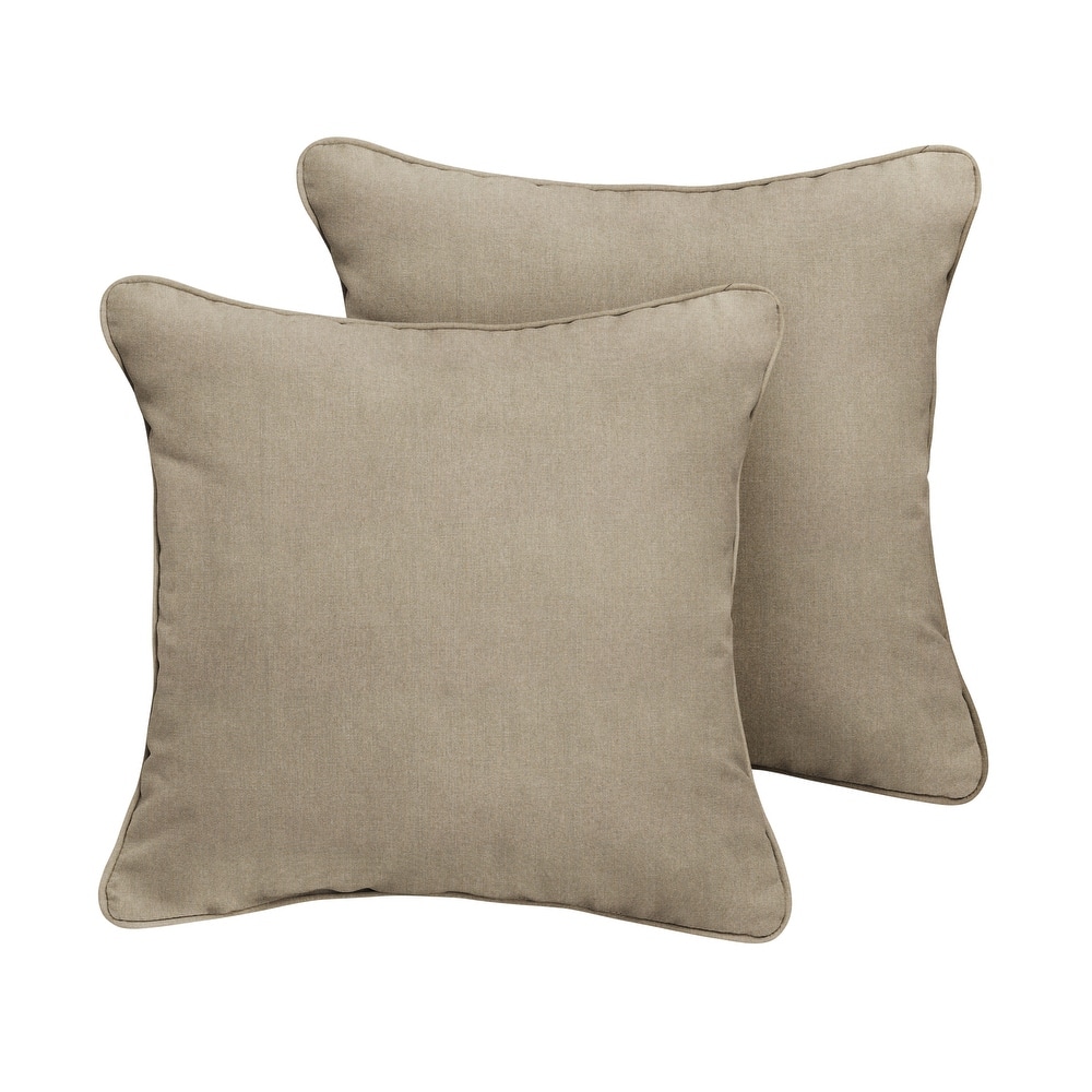 Sunbrella Canvas Taupe Corded Indoor/ Outdoor Pillow Set