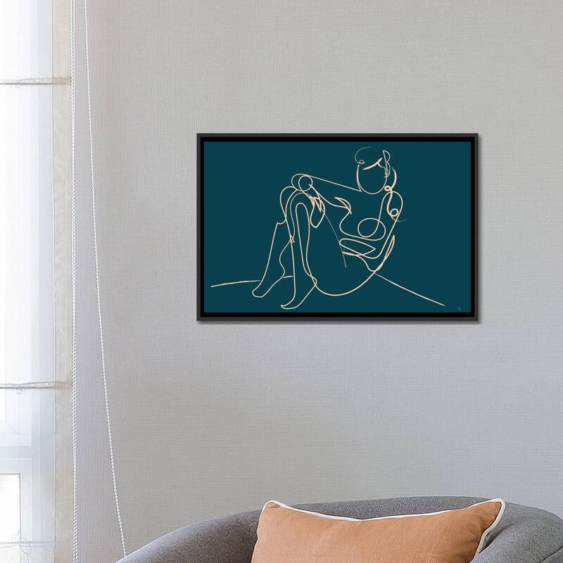 iCanvas "Teal Nude" by Dan Hobday Framed Canvas Print