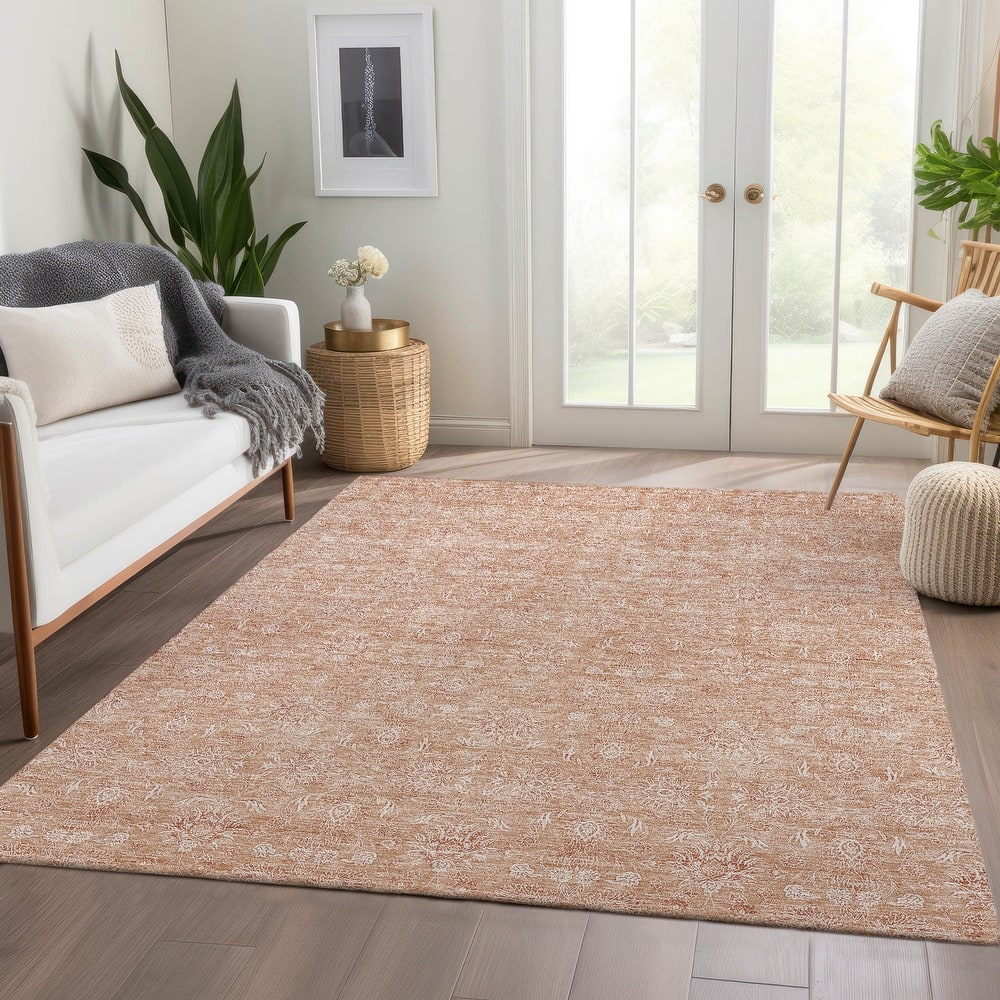 Machine Washable Indoor/ Outdoor Chantille Traditional Floral Rug