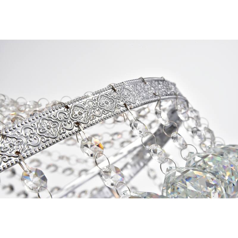 Chrome 7-Light Empire Four Tier Chandelier with Crystal