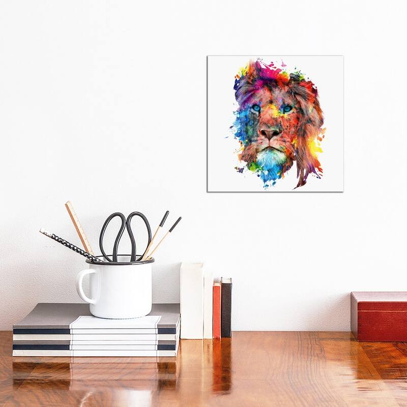 iCanvas "Lion" by Riza Peker Canvas Print - 12x12x0.75