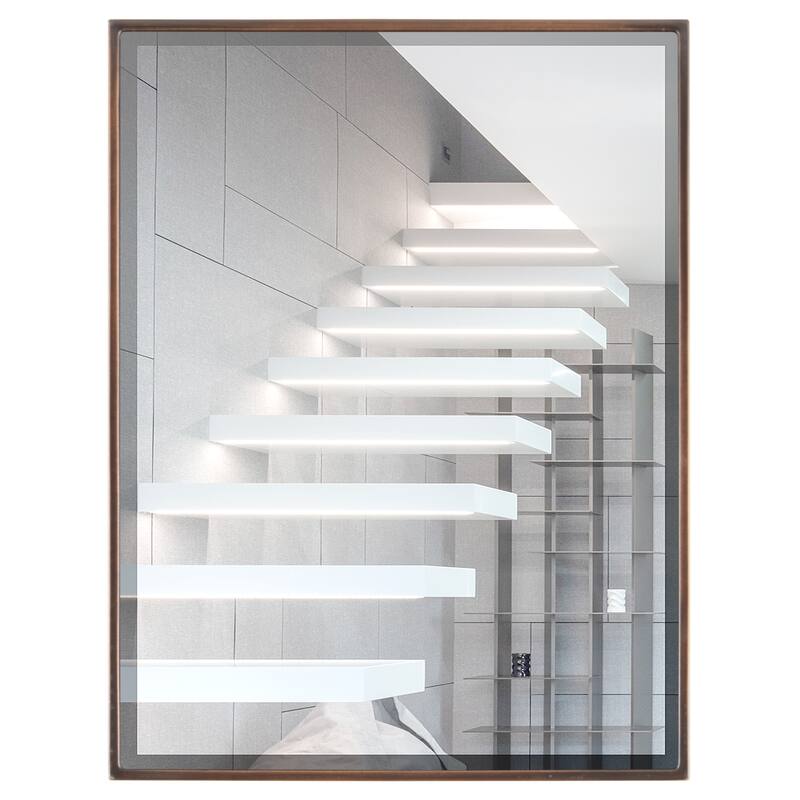 Livingston Framed Rectangle Mirror - Rubbed Bronze - Rubbed Bronze