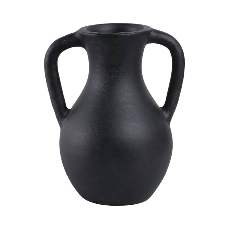 Terracotta Pottery Decorative Vase with Handles for Casual Home Decor