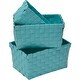 preview thumbnail 30 of 30, Checkered Woven Strap Storage Baskets (Set of 3) - 7.8 L x 5.3 W x 4.2 H