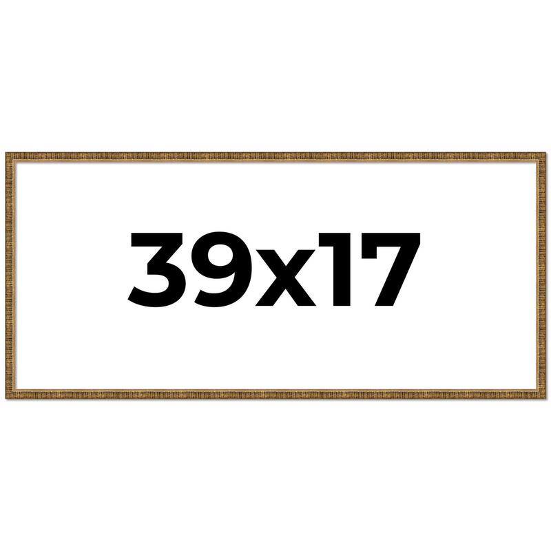 39x17 Frame Gold Kingsley Distressed Solid Wood Picture Frame Width