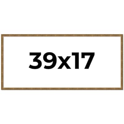 39x17 Frame Gold Kingsley Distressed Solid Wood Picture Frame Width