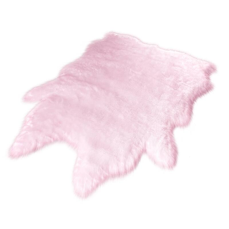 Silver Orchid Luxurious Faux Bison Skin Shag Rug