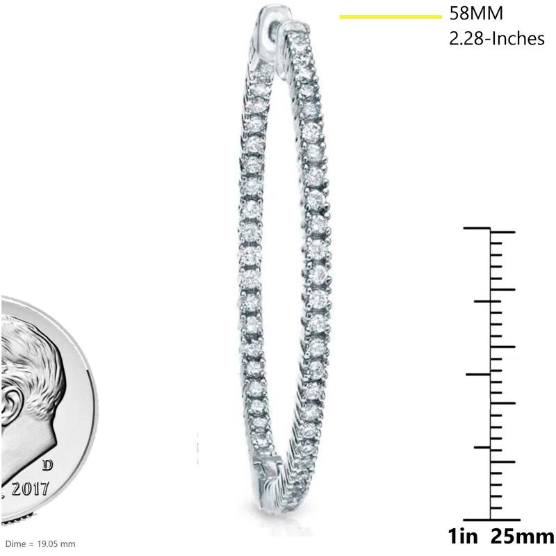 Auriya 14k Gold 4 1/4ctw Large Diamond Hoop Earrings - 2.28-inch (J-K, I1-I2)