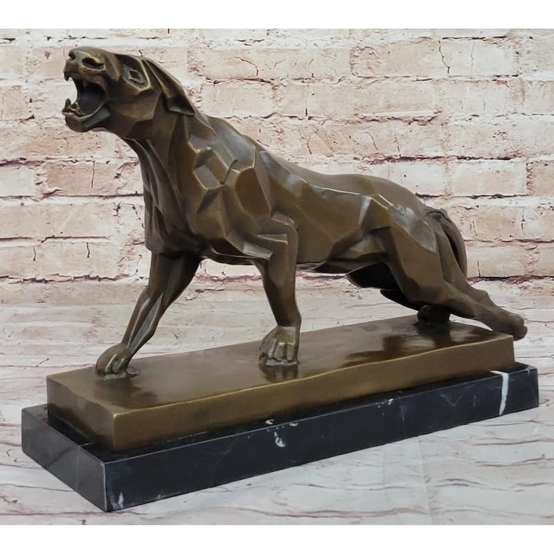 Henry Moore Modern Art Abstract Jaguar Panther Cougar Imitative Lion Bronze Sculpture