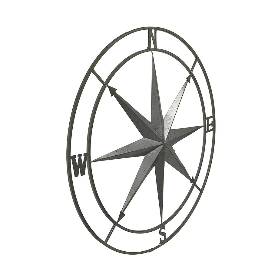 Shop Galvanized Zinc Finish Metal Indoor Outdoor Compass Rose Wall
