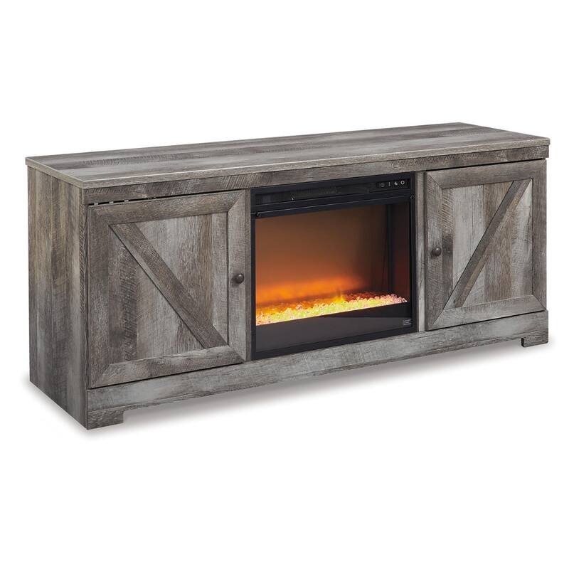 Signature Design by Ashley Wynnlow Weathered 63-inch TV Stand with Electric Fireplace