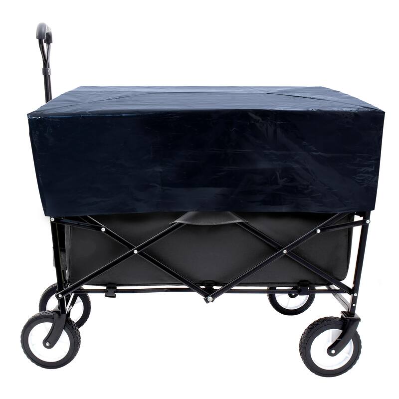 360lb Capacity Heavy-Duty Collapsible Wagon - with Storage Straps & 3-Piece Liner Bag Set