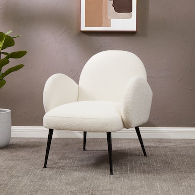 SAFAVIEH Couture Crystalyn Boucle Accent Chair - 27 IN W x 32 IN D x 31 IN H
