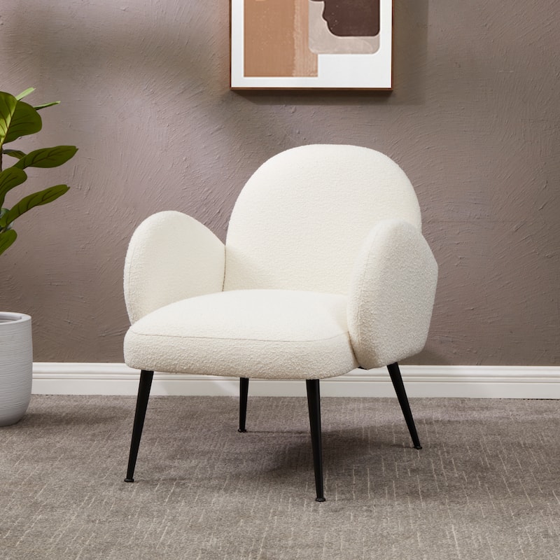 SAFAVIEH Couture Hinnerike Boucle Accent Chair - 27 In W x 32 In D x 31 In H - 27Wx32Dx31H
