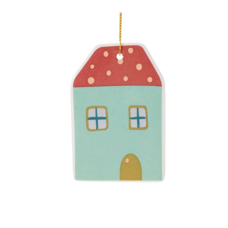 Ceramic House Christmas Ornaments - 3.5" - 12ct