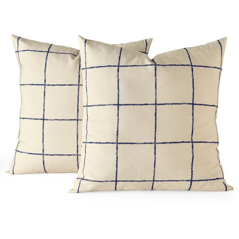 Exclusive Fabrics Printed Cotton Throw Pillow Covers 18 X 18 - Textured Decorative Pillow Covers (Set of 2)