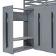 preview thumbnail 19 of 17, Twin Size Loft Bed with 4 Large Retractable Wardrobes, Storage Stair and Side Storage Compartments for Kids Boys Girls, Grey
