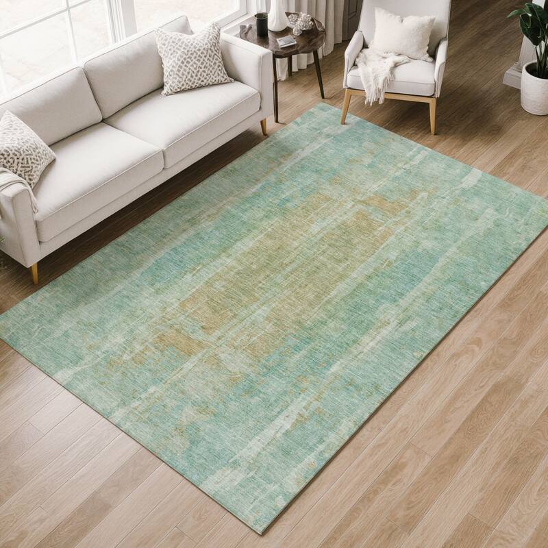 Machine Washable Indoor/ Outdoor Vintage Ombre Chantille Rug