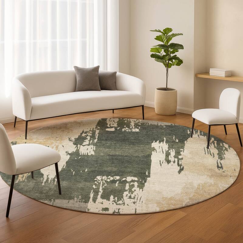 Machine Washable Indoor/ Outdoor Contemporary Fusion Chantille Rug