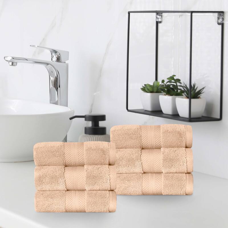 Blue Nile Mills Rio Turkish Cotton Hand Towel, Set of 6 - Hazelnut