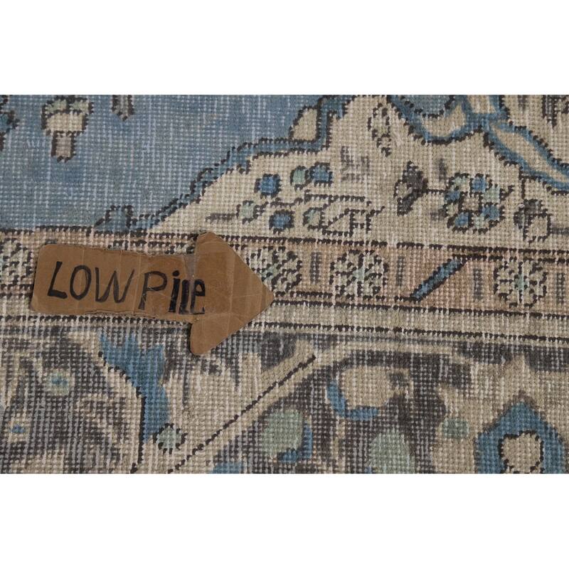Blue Tabriz Persian Area Rug Handmade Traditional Floral Wool Carpet - 6'7"x 9'6"