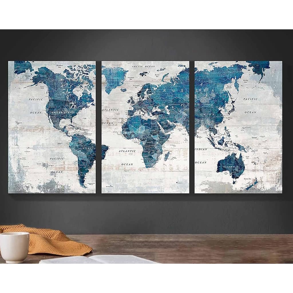 Wall Decor World Map Art
