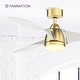 preview thumbnail 2 of 17, Fanimation Klear 56 inch Indoor/Outdoor Smart Ceiling Fan with LED CCT Select Light Kit and Remote - Brushed Satin Brass & White