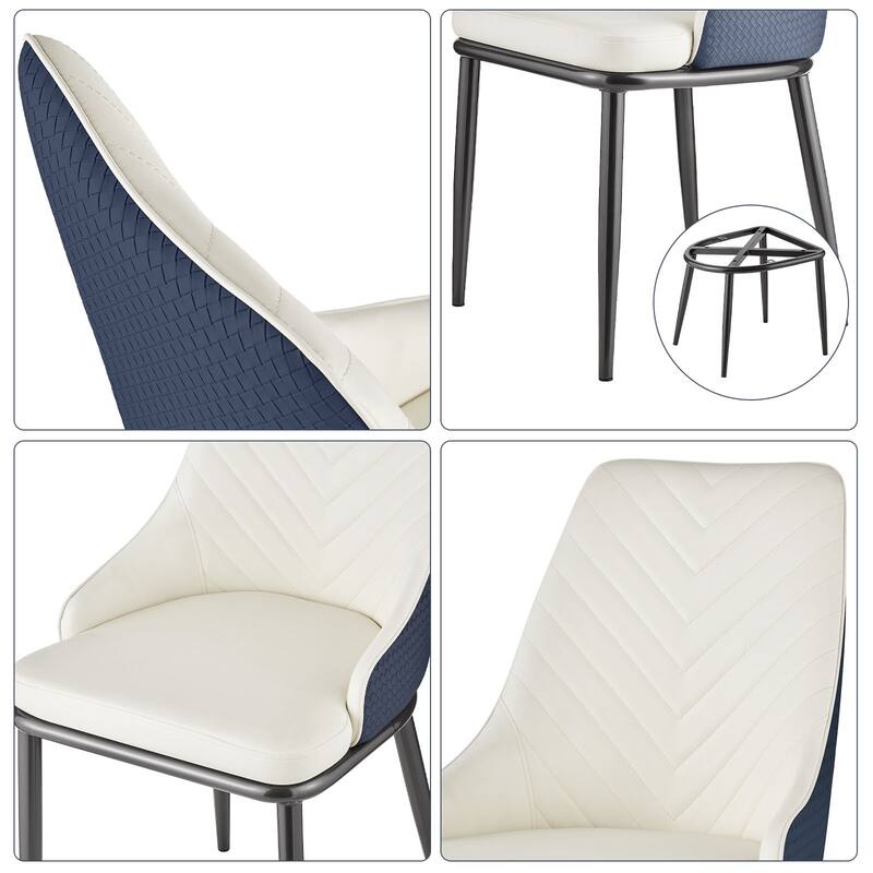 Faux Leather Upholstered Dining Chairs, Set of 4 - 18.1"W x 21.3"W x 36.6"H