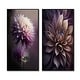 preview thumbnail 2 of 11, Designart "Purple Dahlia Flower" Dahlia Framed Wall Art Set Of 2 - Purple Wall Art Set Of 2