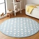 preview thumbnail 3 of 22, SAFAVIEH Handmade Kids Nessie Dots Wool Rug 5' Round - Blue/Ivory - Round