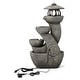 preview thumbnail 15 of 19, Glitzhome 32"H 4-Tiered Zen Pagoda Polyresin LED Lighted Outdoor Floor Water Fountain