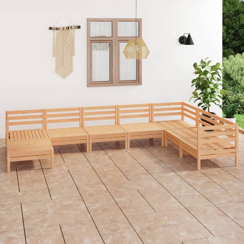 vidaXL 8 Piece Patio Lounge Set Solid Pinewood - 25" x 25" x 24.6"