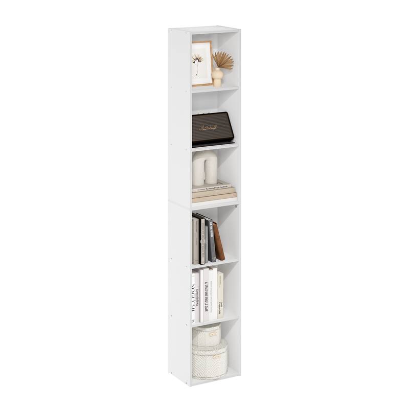 Furinno Luder 6-Tier Open Shelf Bookcase, Amber Pine
