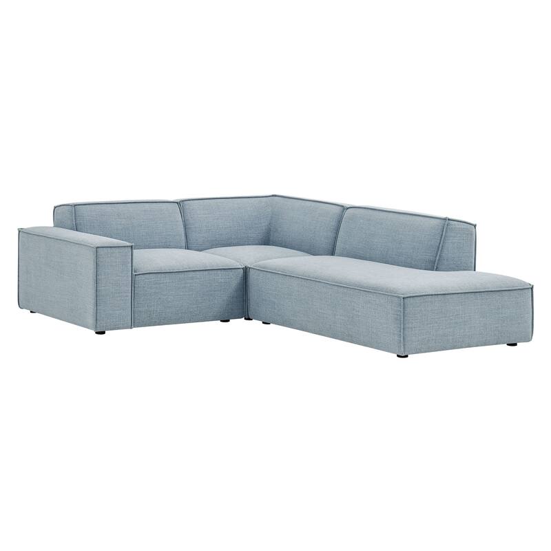 Restore 3-Piece Performance Fabric Upholstered Modular L-Shaped Sectional Sofa