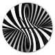 preview thumbnail 2 of 7, Designart 'Black and White Spiral' Oversized Modern Wall CLock 16 in. wide x 16 in. high