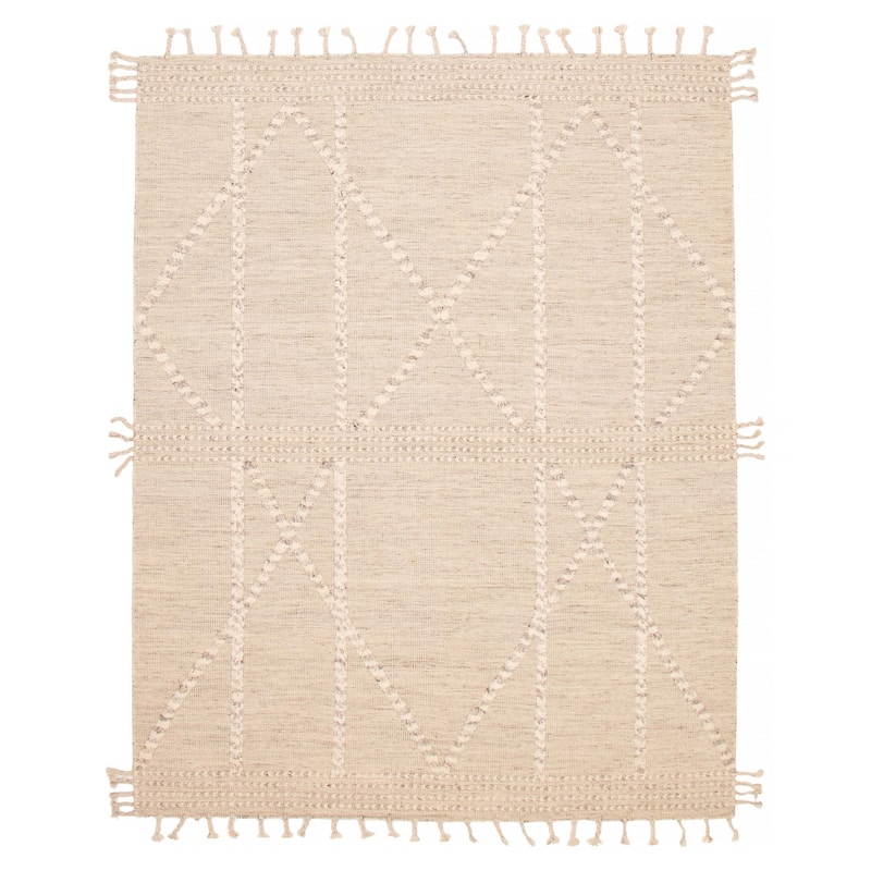 ECARPETGALLERY Hand-knotted Tangier Ivory Wool Rug - 8'0 x 10'3 - Ivory - 8'0 x 10'3