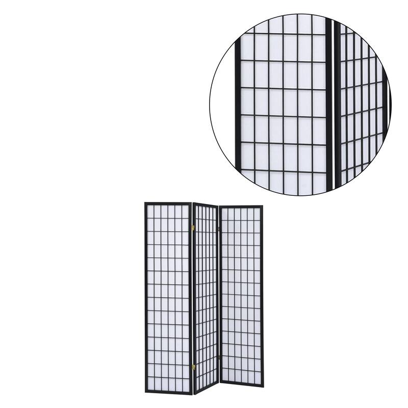 3-Panel Folding Screen In Black And White
