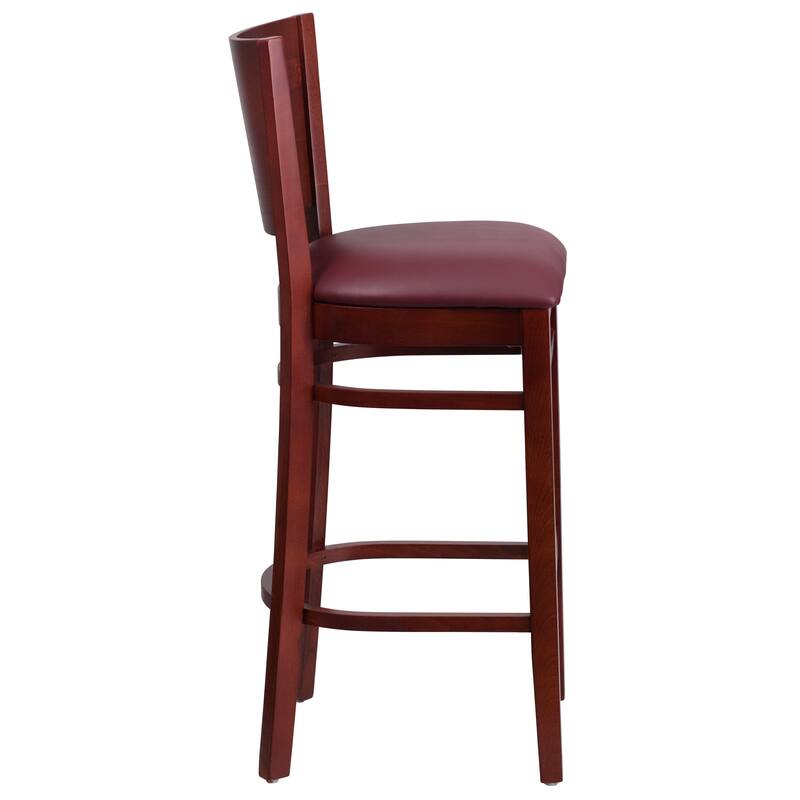 2 Pk. Lacey Series Solid Back Wooden Restaurant Barstool - 16.75"W x 18"D x 43.5"H - 16.75"W x 18"D x 43.5"H