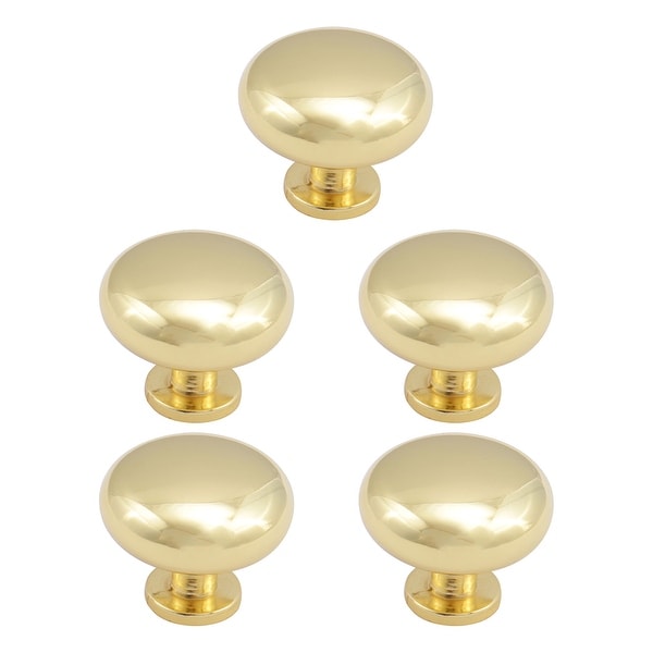 Zinc Alloy Knobs 28mm Drawer Pull Handle Wardrobe Dresser Closet Door Gold Tone - Gold Tone - 5pcs