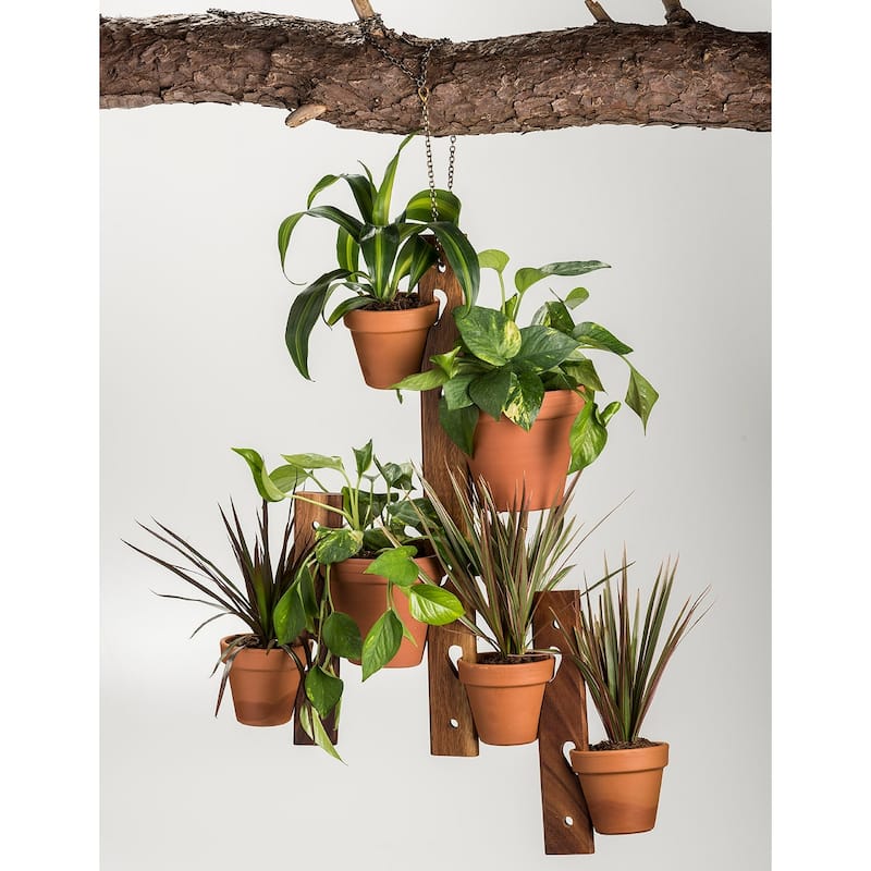6 Pot Hanging Plant Holder - 3 piece set