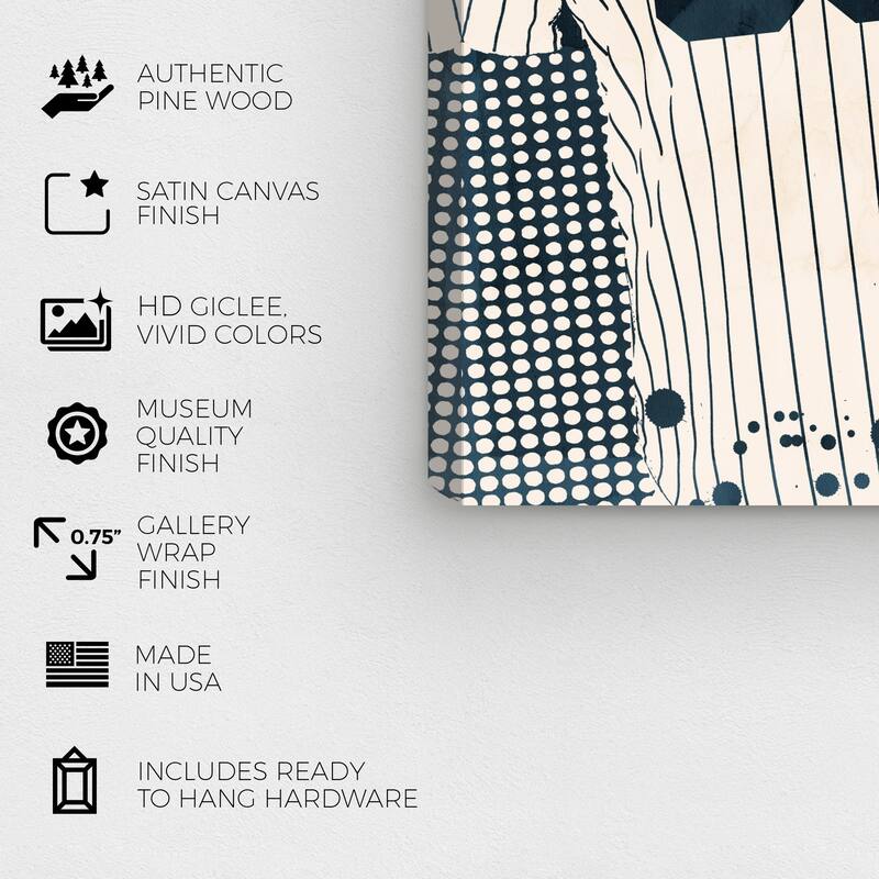 Wynwood Studio Prints Fashion and Glam Navy Baseball Jersey Blue and Navy Blue Modern & Contemporary Wall Art Canvas Print