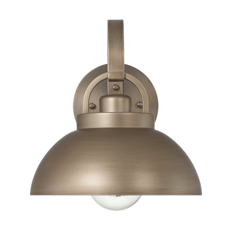 Easton Metal Shade and Exposed Bulb Wall Mounted Outdoor Light - 10.5"L x 9.0"W x 12.4"H