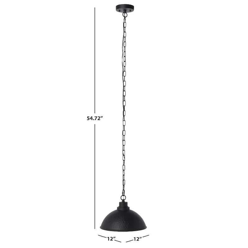 SAFAVIEH Outdoor Lighting Collection Melila 12" Rustic Outdoor Pendant - 12" W x 12" D x 55" H