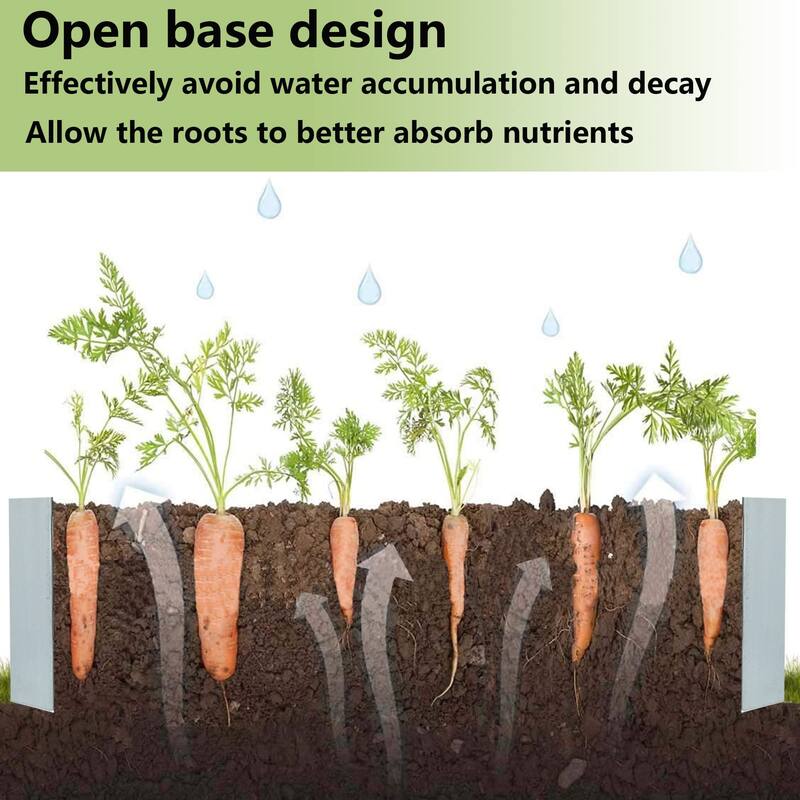6-Ft Wide Galvanized Steel Rectangular Raised Garden Bed - 6 ft W x 3 ft D x 1 ft H