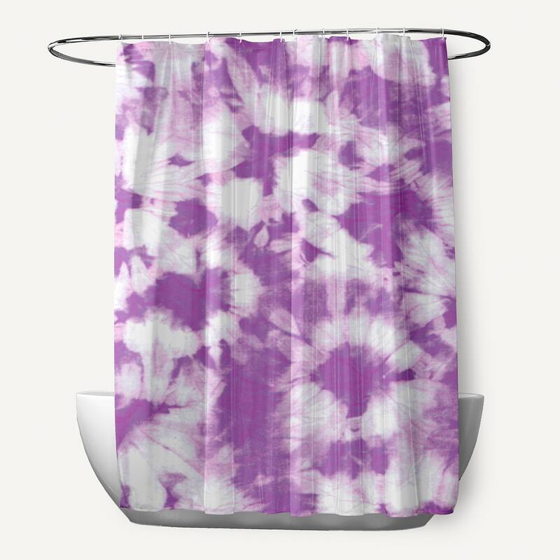 Chillax Geometric Print Shower Curtain - Purple