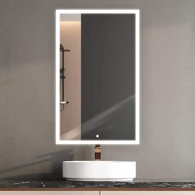 AQUADOM Edge Royale 24W Bathroom Led Lighted Medicine Cabinet Defogger, 3X LED Adjustable Magnifying Mirror, Electrical Outlets