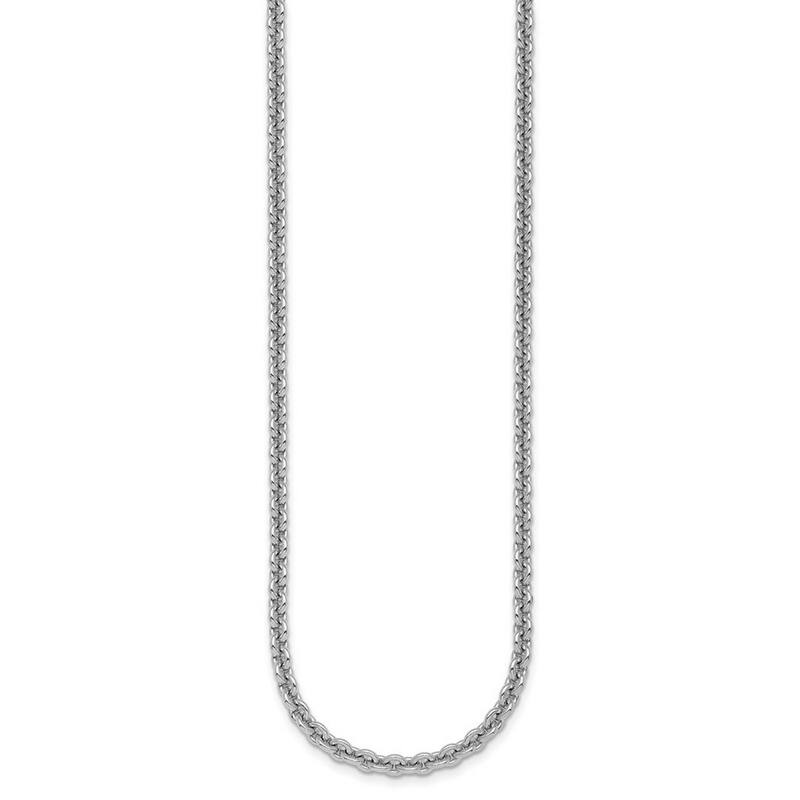 Curata 925 Sterling Silver Rhodium 3.8mm Round Link Chain Necklace for Men