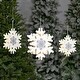 preview thumbnail 5 of 10, Set of 3 Hanging Christmas Lights- Snowflakes or Stars White - LED Lights - Iron