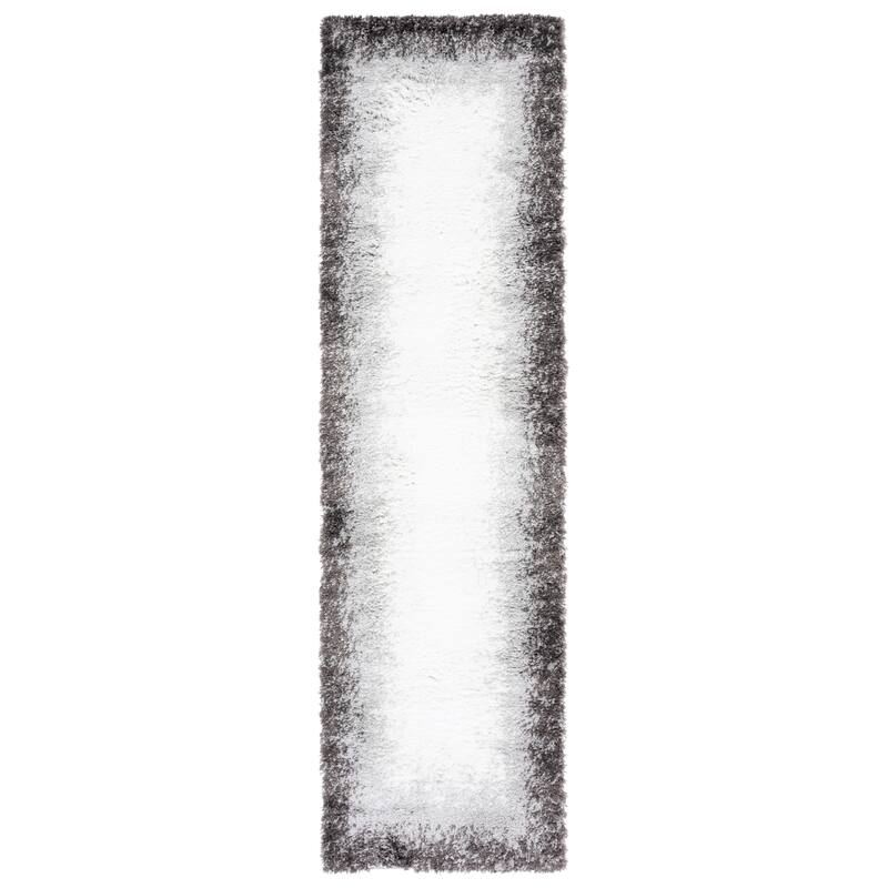 SAFAVIEH Berber Shag Ingrida Rug - 2'3" x 8' Runner - Dark Grey/Grey
