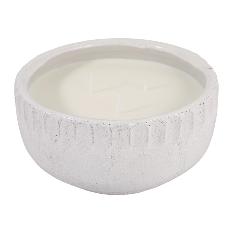 Decorative Distress Ceramic Ginger Lemon Scented Candle - 9.0"
